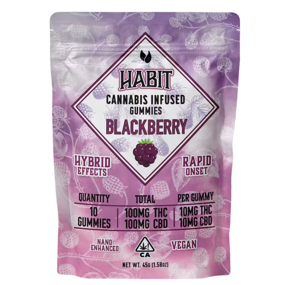 Habit - BLACKBERRY 1:1 CBD GUMMIES 100MG - HABIT Main Image