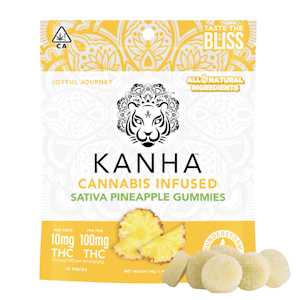 Kanha Edibles - 100mg THC Sativa Pineapple Gummies (10mg - 10 pack) - Kanha