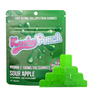 KUSHY PUNCH:  Sour Apple Full Spectrum Gummies 10 Pieces/100mg (H)