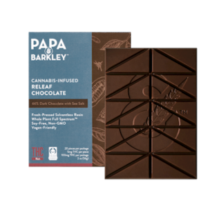 Rosin Infused Dark Chocolate Bar w/ Sea Salt - 100mg - Papa & Barkley
