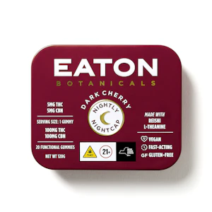EATON BOTANICALS - Nightly Nightcap 5mg Dark Cherry Gummies 20 Pack | Eaton Botanicals