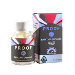 PROOF - 2,000mg 1:1 THC:CBD Bazillion Capsules (33mg THC, 33mg CBD - 30 pack) - Proof
