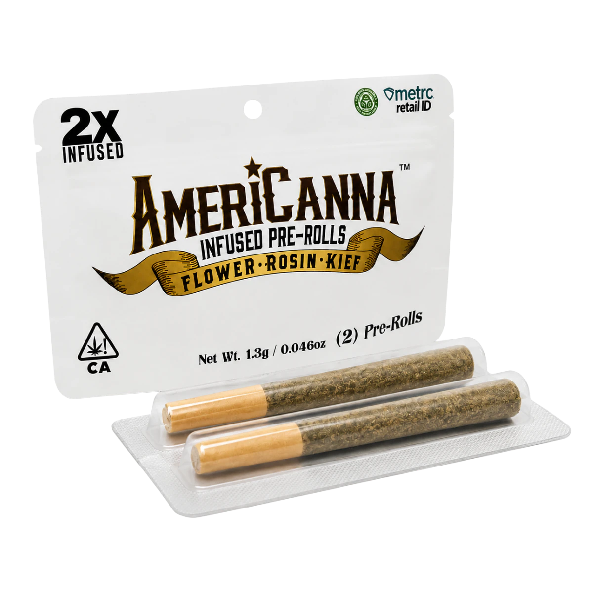 AmeriCanna - Blue Nrdz (I) | 1.3g Rosin Infused 2pk Pre-rolls | AmeriCanna Main Image