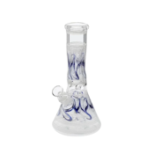 Biohazard - 10 in. 19mm White Wrap & Rake Beaker Water Pipe