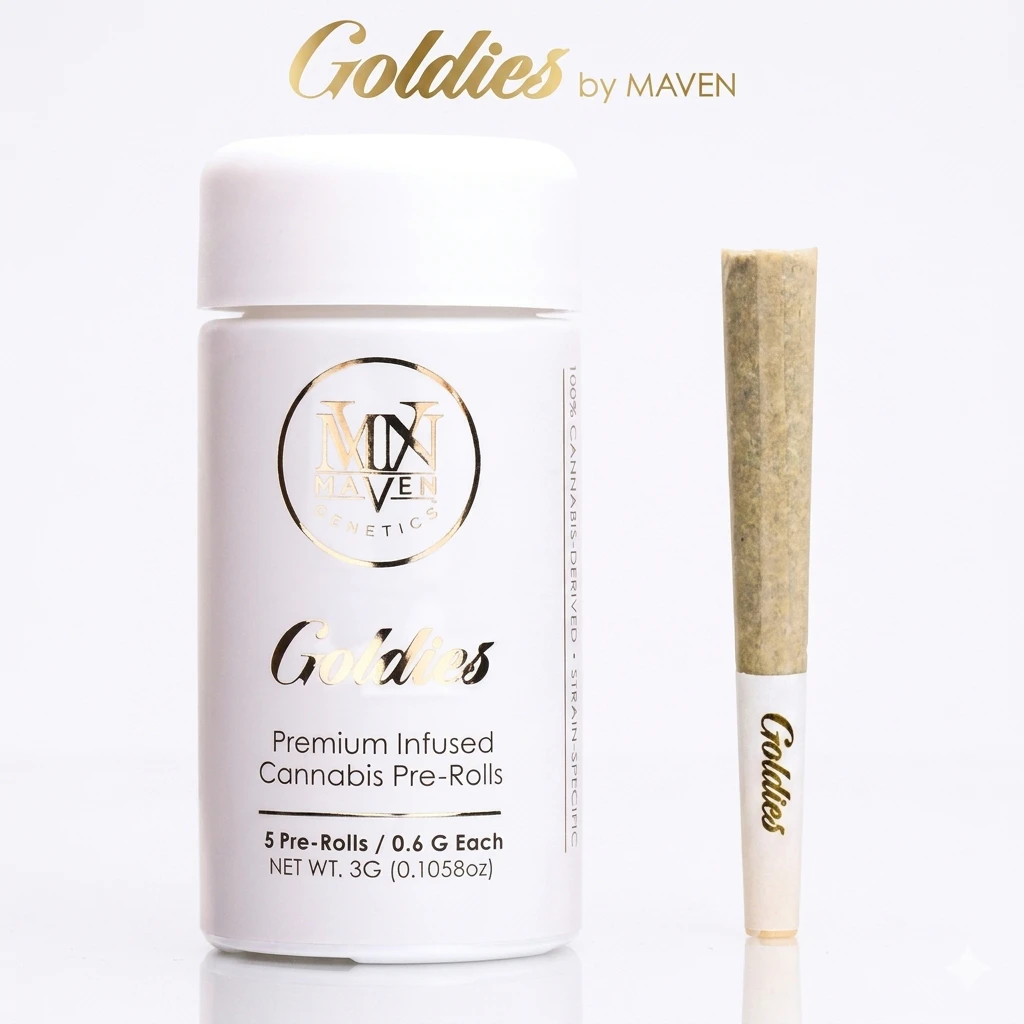 Maven Genetics - Maven Genentics - Preroll - Infused - Chome Dome Goldies 5pk - 3g Main Image
