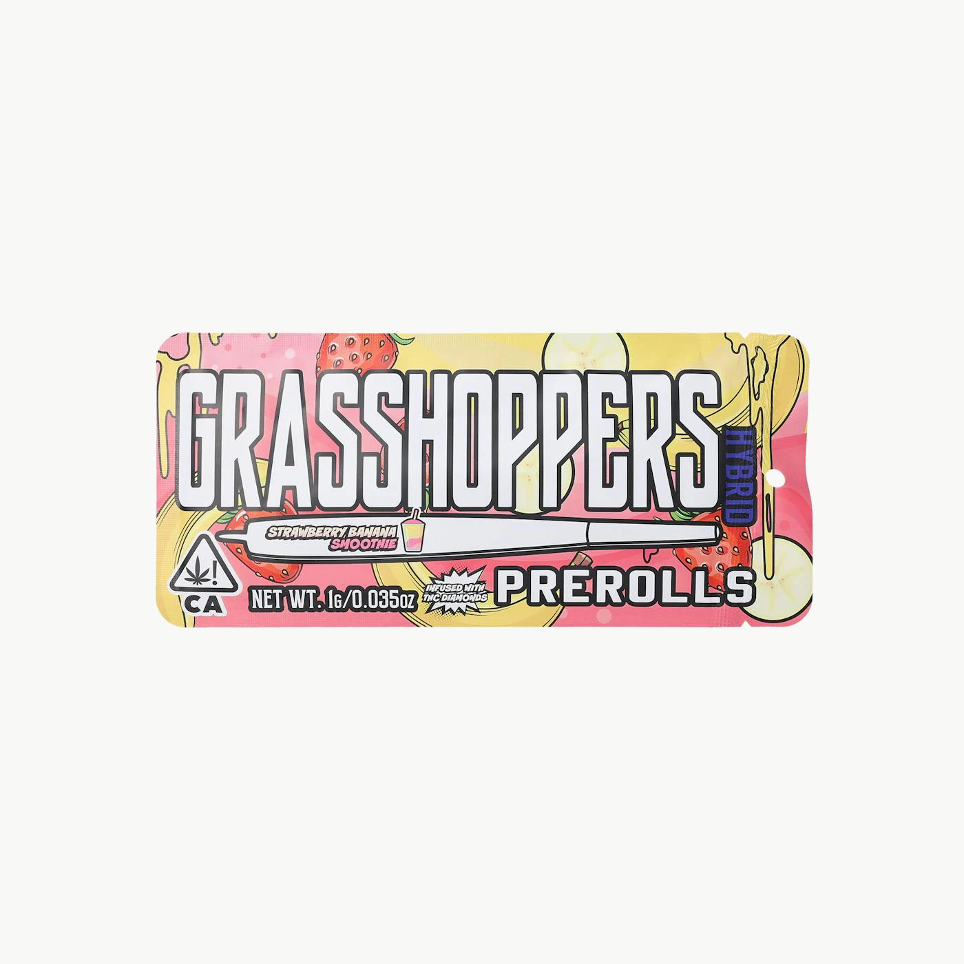GRASSHOPPERS - Grasshoppers - Infused Preroll - Strawberry Banana Smoothie - 1g Main Image