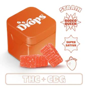 Drops - Edibles - Strawberry - 1:1 THC:CBG - Rosin - 100mg - 2 Pack