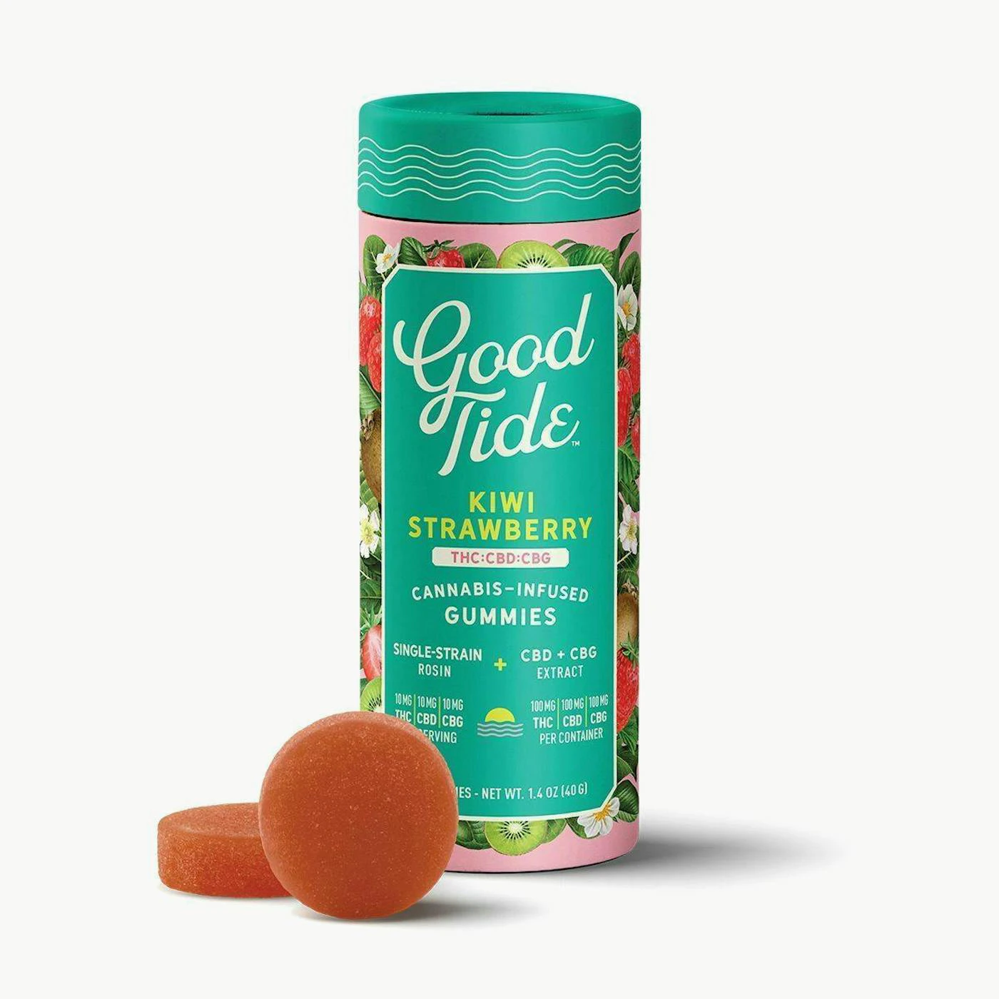 Good Tide - Good Tide - Edibles - Kiwi Strawberry - Hybrid - THC:CBD:CBG 1:1:1 - 100mg Main Image