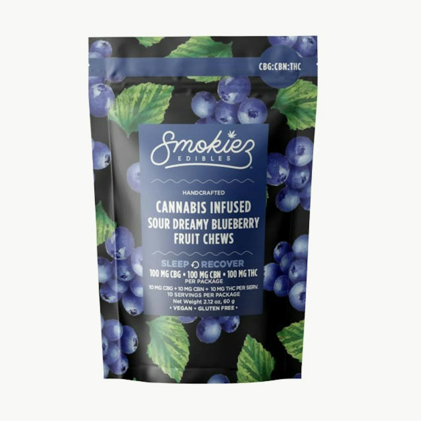 SMOKIEZ - Smokiez - Edibles - Blueberry - 1:1:1 THC:CBN:CBG - 100mg - 10 Pack Main Image