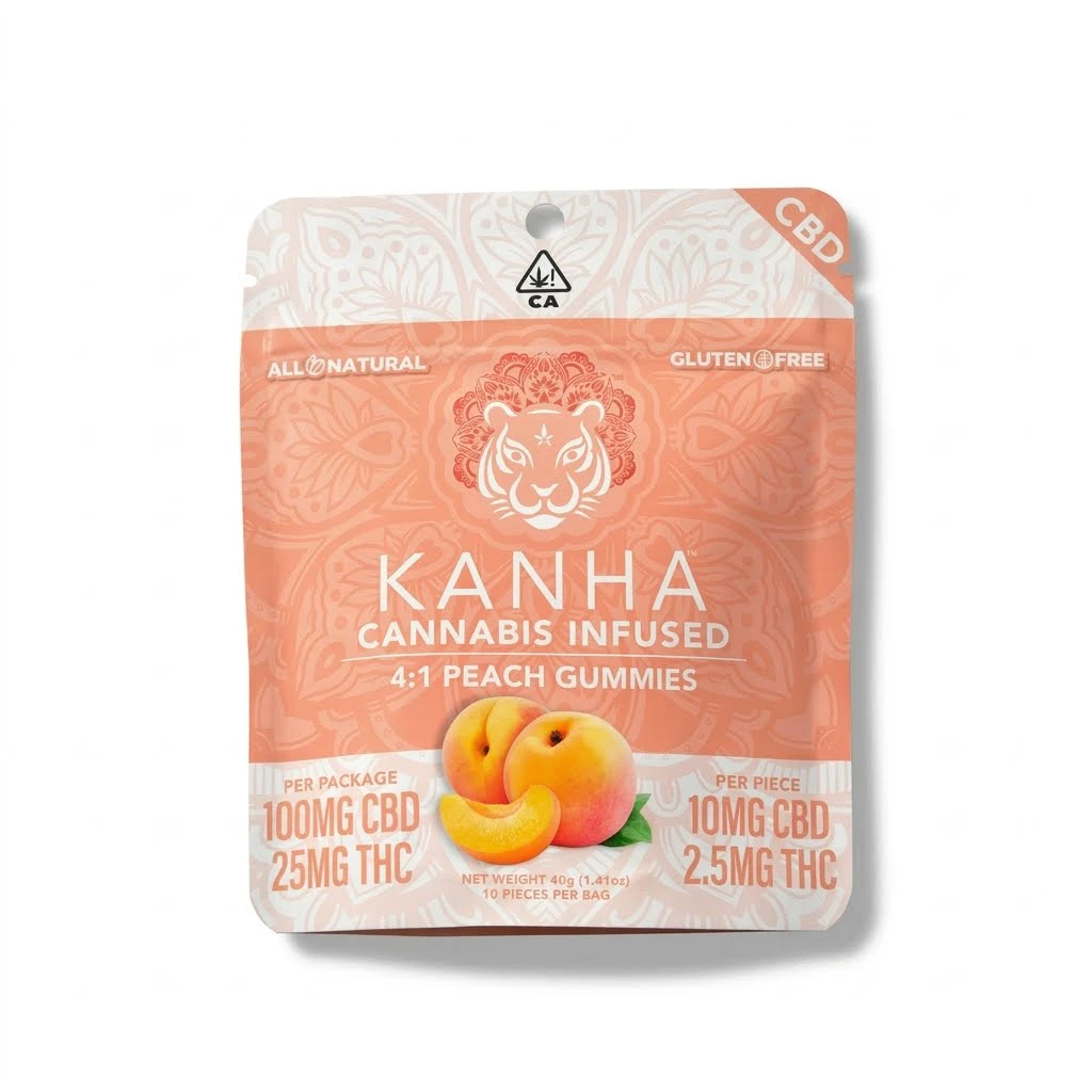 KANHA - KANHA - Edibles - Peach - CBD:THC 4:1 - 25mg Main Image