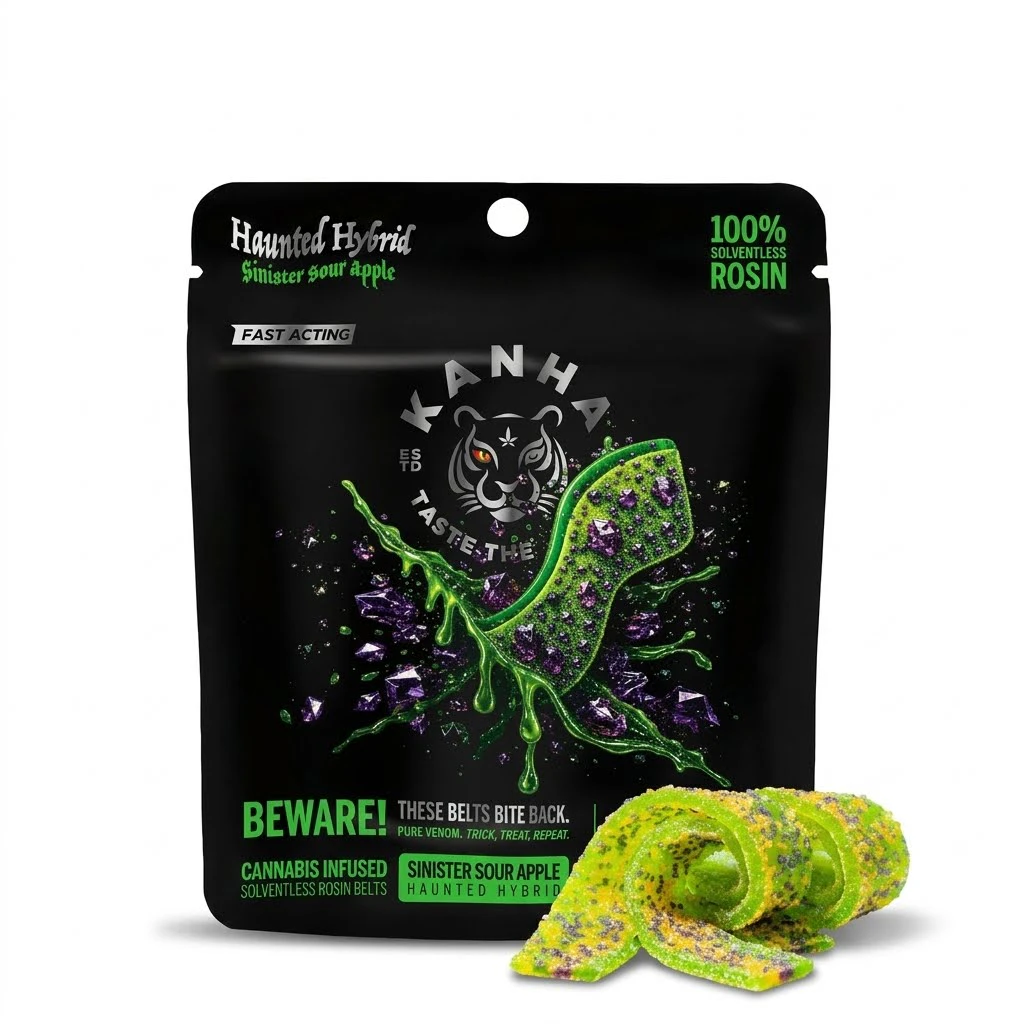 KANHA - KANHA - Edibles - Sinister Sour Apple Crunch - Haunted Hybrid - Rosin - Belt - 100mg Main Image