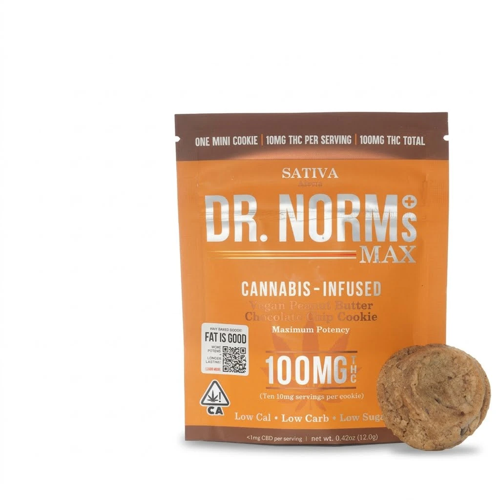 Dr. Norm's - Dr. Norm's - Edibles - Peanut Butter Chocolate Chip Cookie - Max - 100mg - Single Main Image