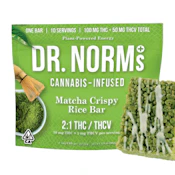 Dr. Norm's - Edibles - Matcha - Rice Krispie Treat - 2:1 THC:THCV - 100mg