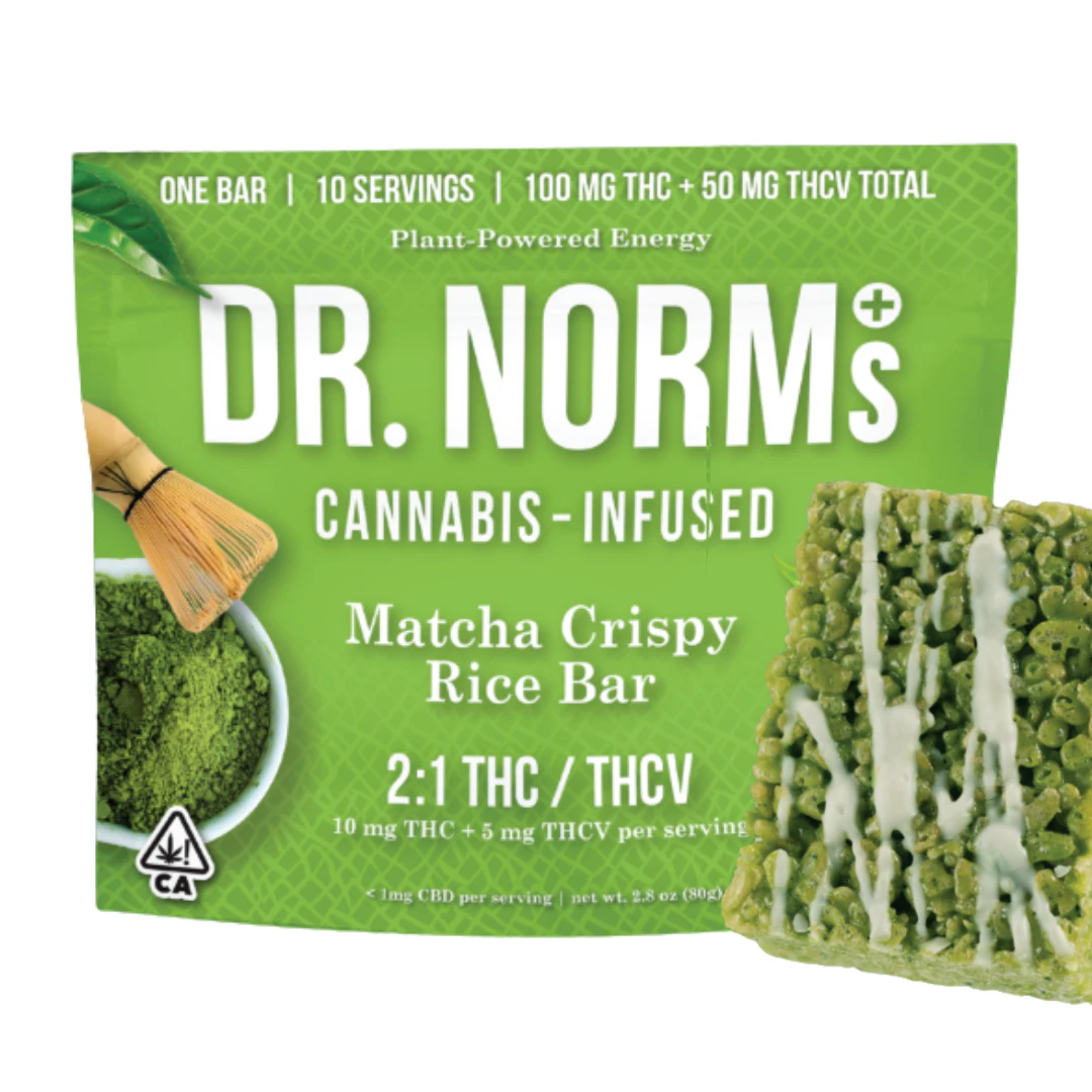 Dr. Norm's - Dr. Norm's - Edibles - Matcha - Rice Krispie Treat - 2:1 THC:THCV - 100mg Main Image
