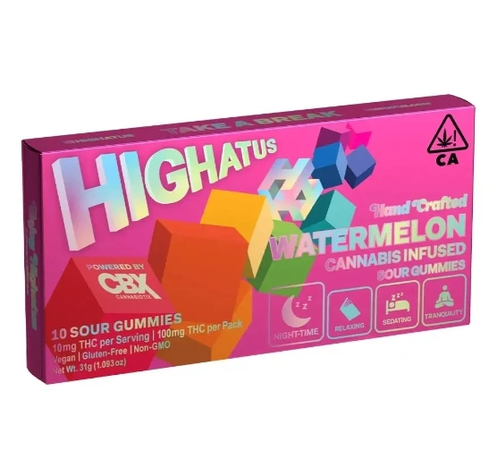 Highatus - Highatus - Edibles - Watermelon - Indica - 100mg - 10 Pack Main Image