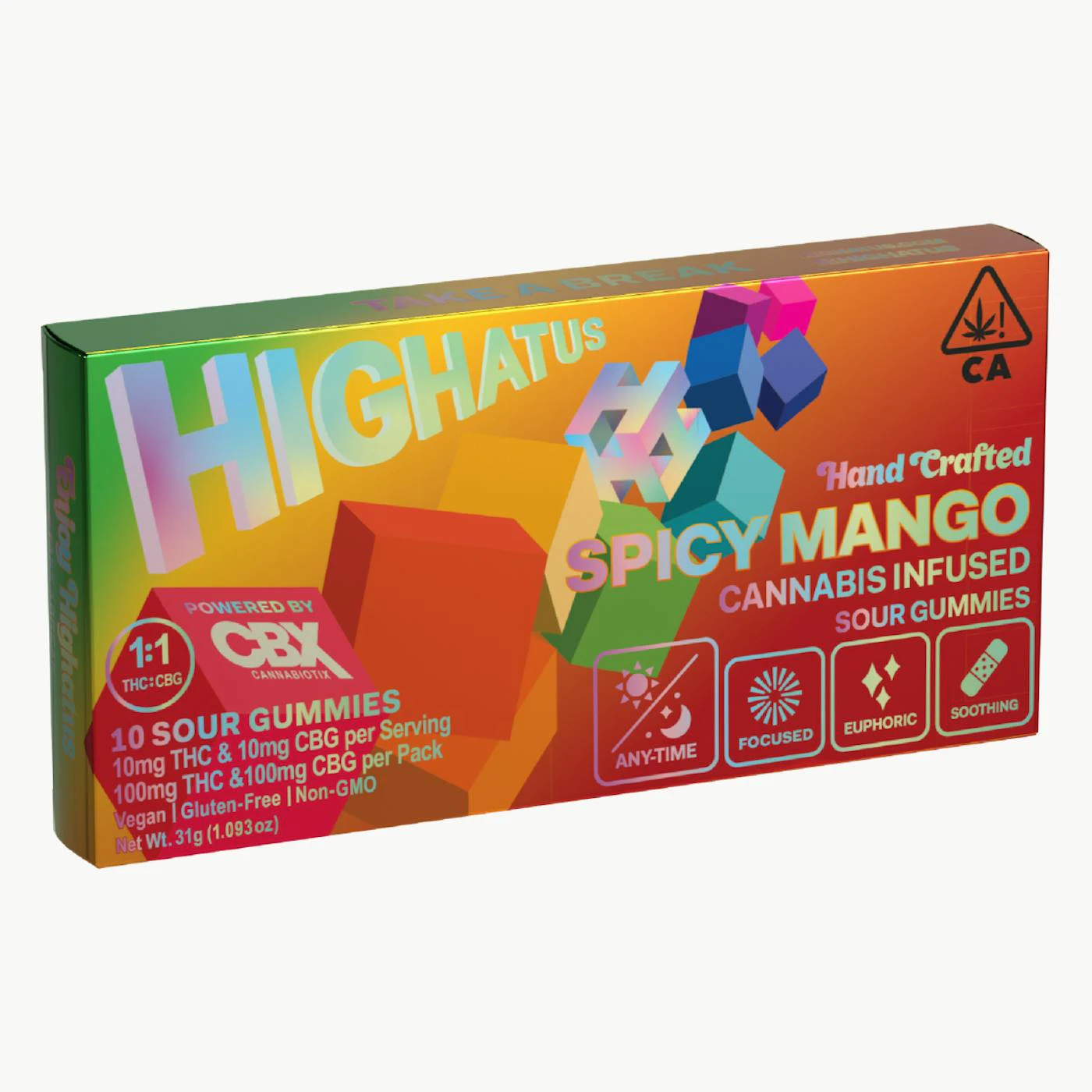 Highatus - Highatus - Edibles - Spicy Mango - THC:CBG 1:1 - 100mg - 10 Pack Main Image