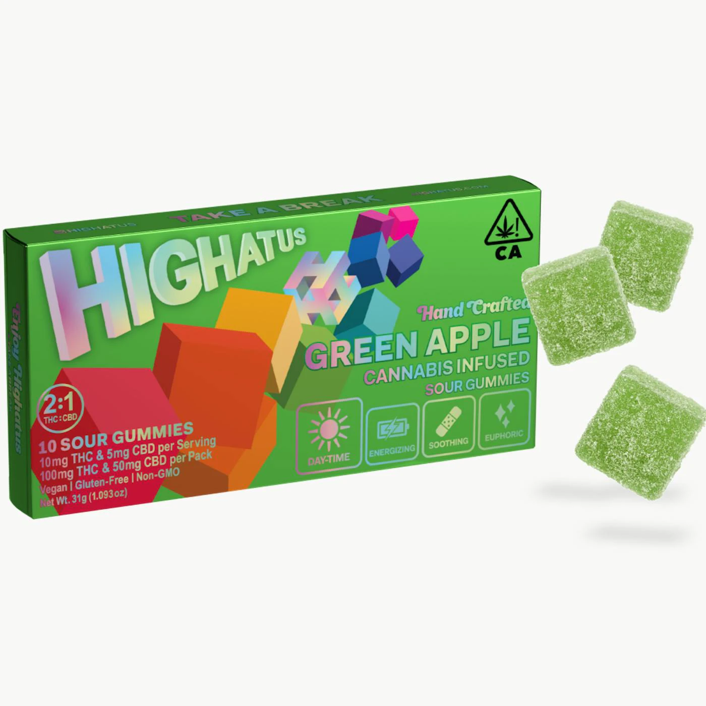 Highatus - Highatus - Edibles - Green Apple - THC:CBD 2:1 - 10 Pack Main Image