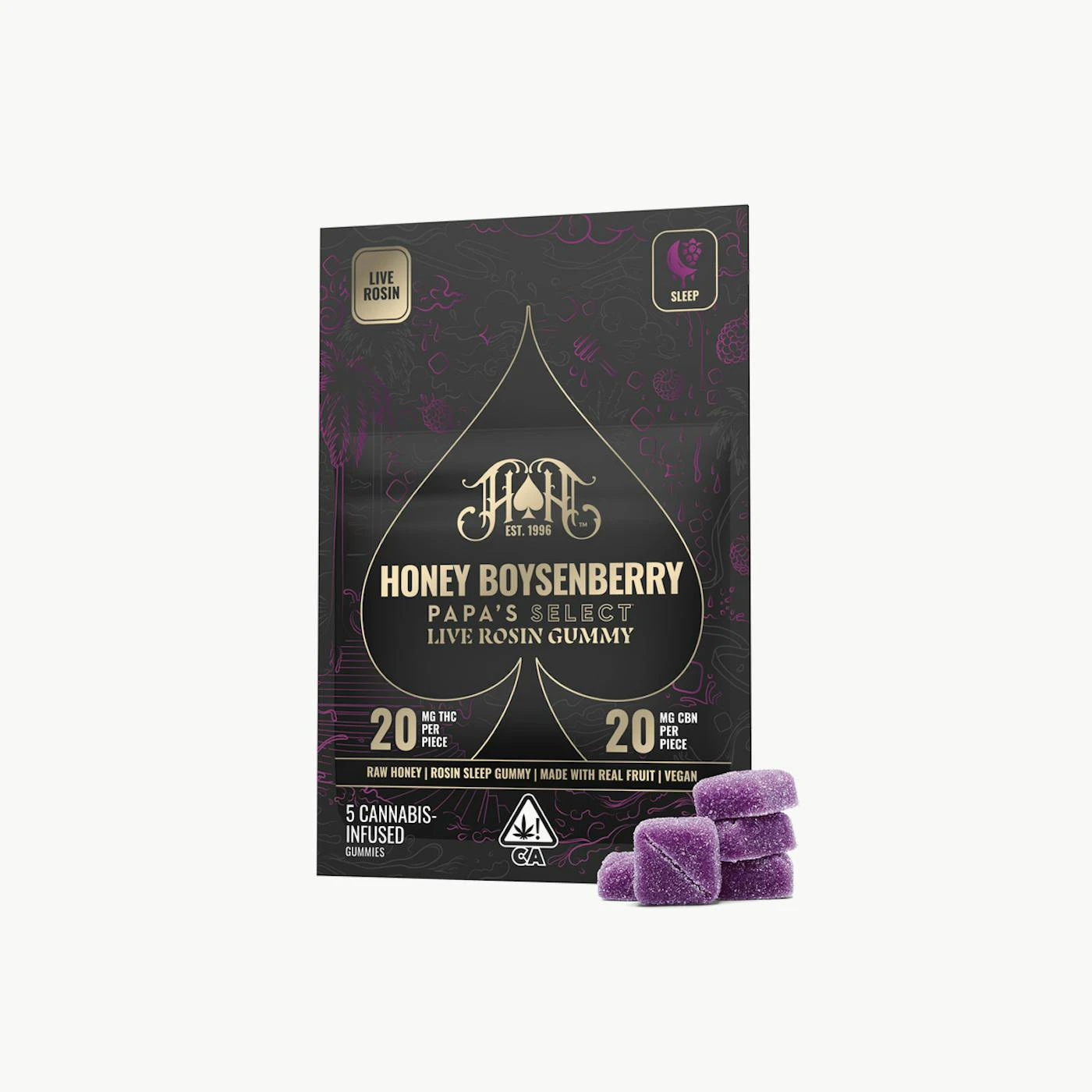 Heavy Hitters - Heavy Hitters - Edibles - Honey Boysenberry - CBN - Rosin - 100mg Main Image
