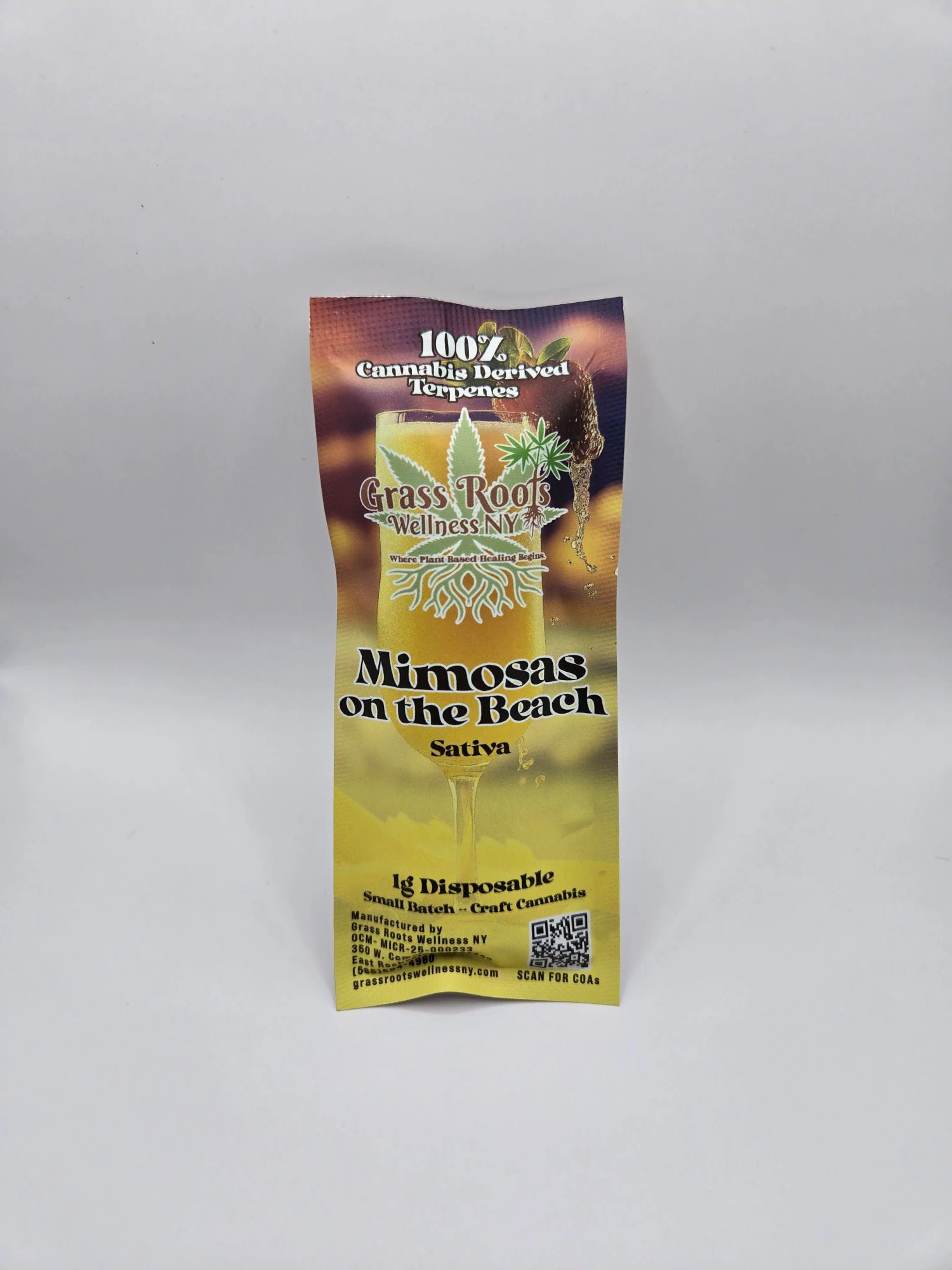Grass Roots Wellness - Grass Roots Wellness - Mimosas on the Beach - 66.49% THC - 1.0g - AIO Vape Pen Main Image