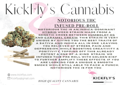 KickFly | Notorious Thc  | .75G Pre-Roll | Hybrid