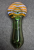 Humboldt Studios - Green Striped Spoon Pipe
