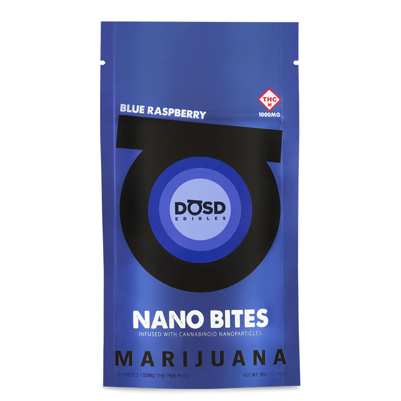 DOSD EDIBLES - DOSD EDIBLES - BLUE RASPBERRY 1000MG NANO BITES GUMMY Main Image