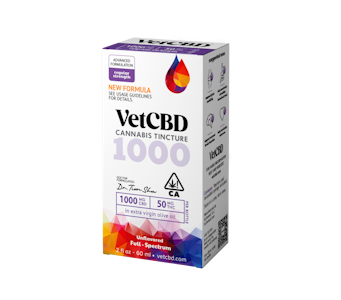 VETCBD - VET CBD - 20:1 Tincture - 2oz - 1000CBD/50mg THC