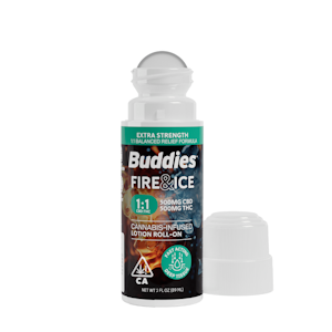 Buddies Brand - 1000mg 1:1 CBD:THC Fire and Ice Roll On Balm (3oz) - Buddies
