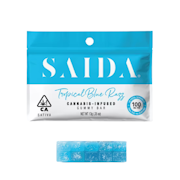 100mg THC Tropical Blue Razz Gummy Bar (10mg - 10 pack) - Saida