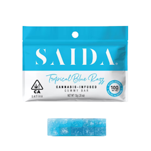 SAIDA - 100mg THC Tropical Blue Razz Gummy Bar (10mg - 10 pack) - Saida