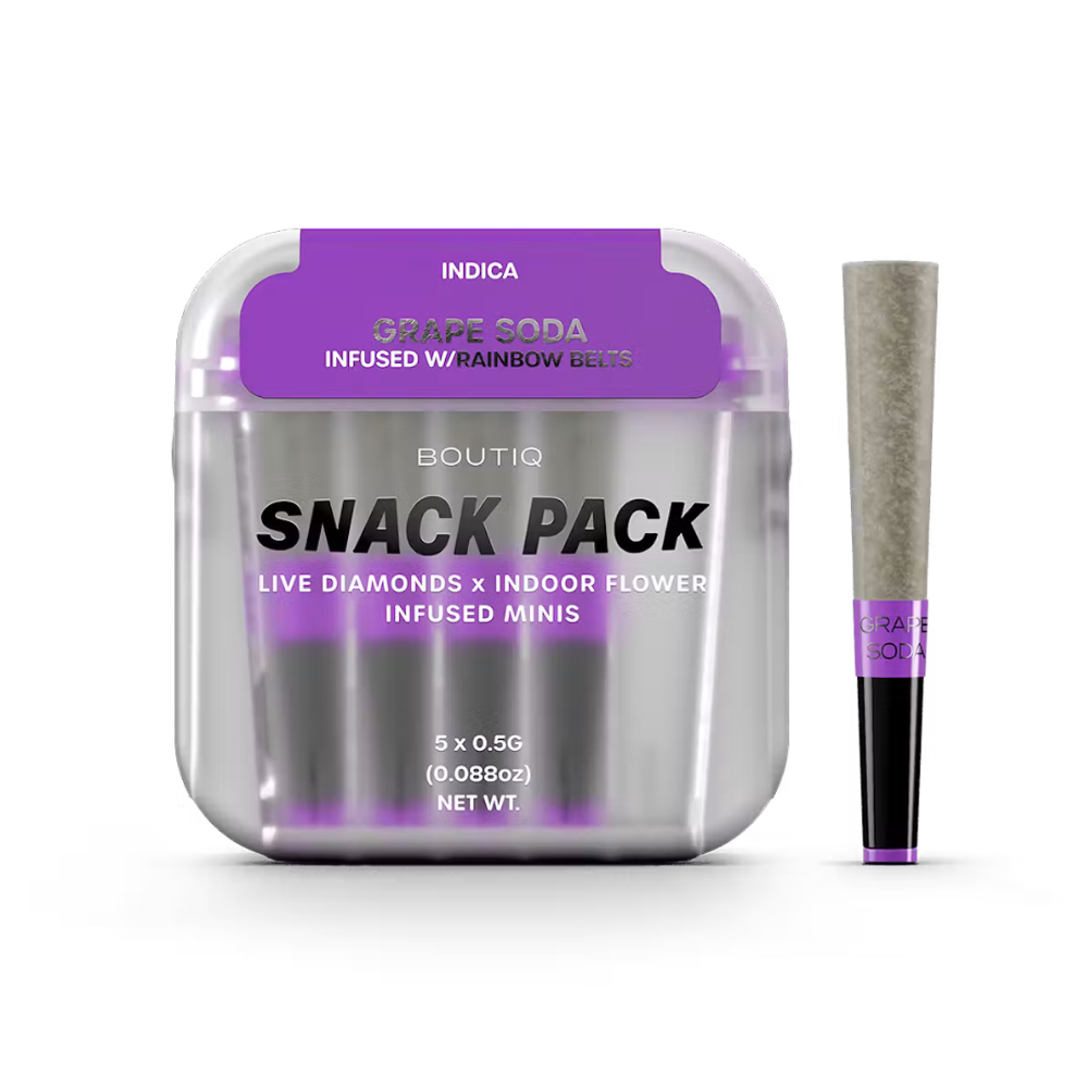 2.5g Grape Soda x Rainbow Belts Infused Pre-Rolls (.5g - 5 pack) - Boutiq picture