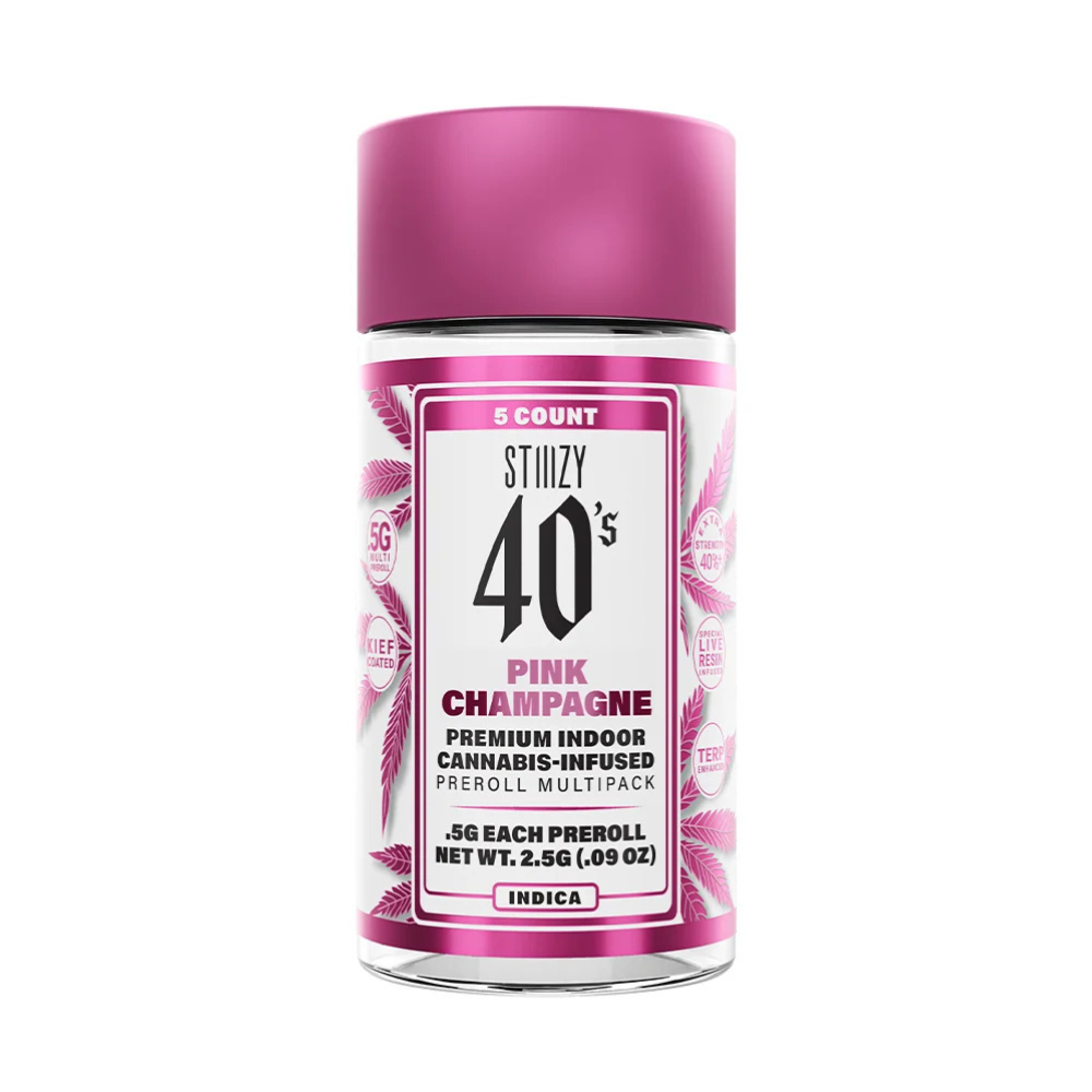 2.5g Pink Champagne Infused 40's Pre-Roll Pack (.5g - 5 pack) - STIIIZY picture