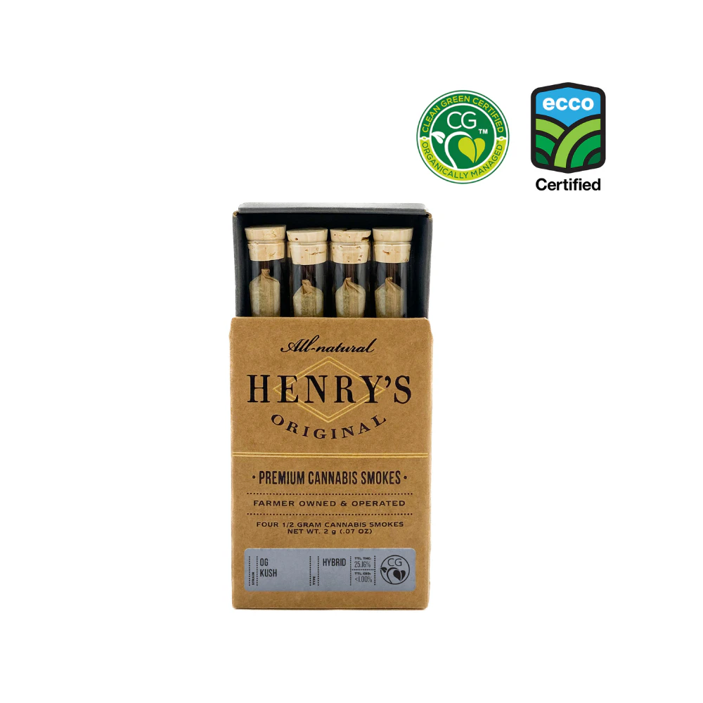 Henry's Original - 2g OG Kush Pre-Roll Pack (.5g - 4 pack) - Henry's Main Image