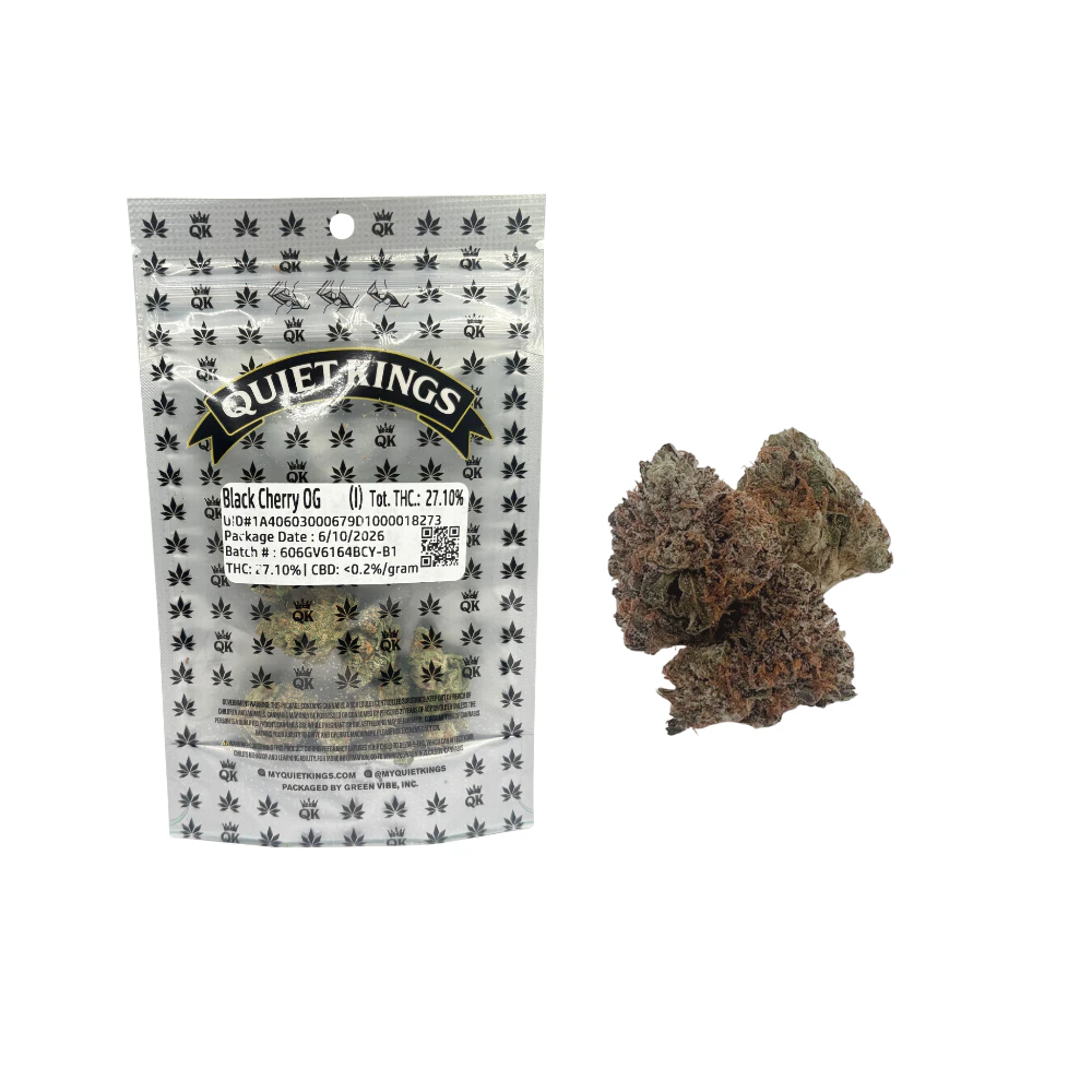 Quiet Kings - 3.5g Black Cherry OG (Greenhouse) - Quiet Kings Main Image