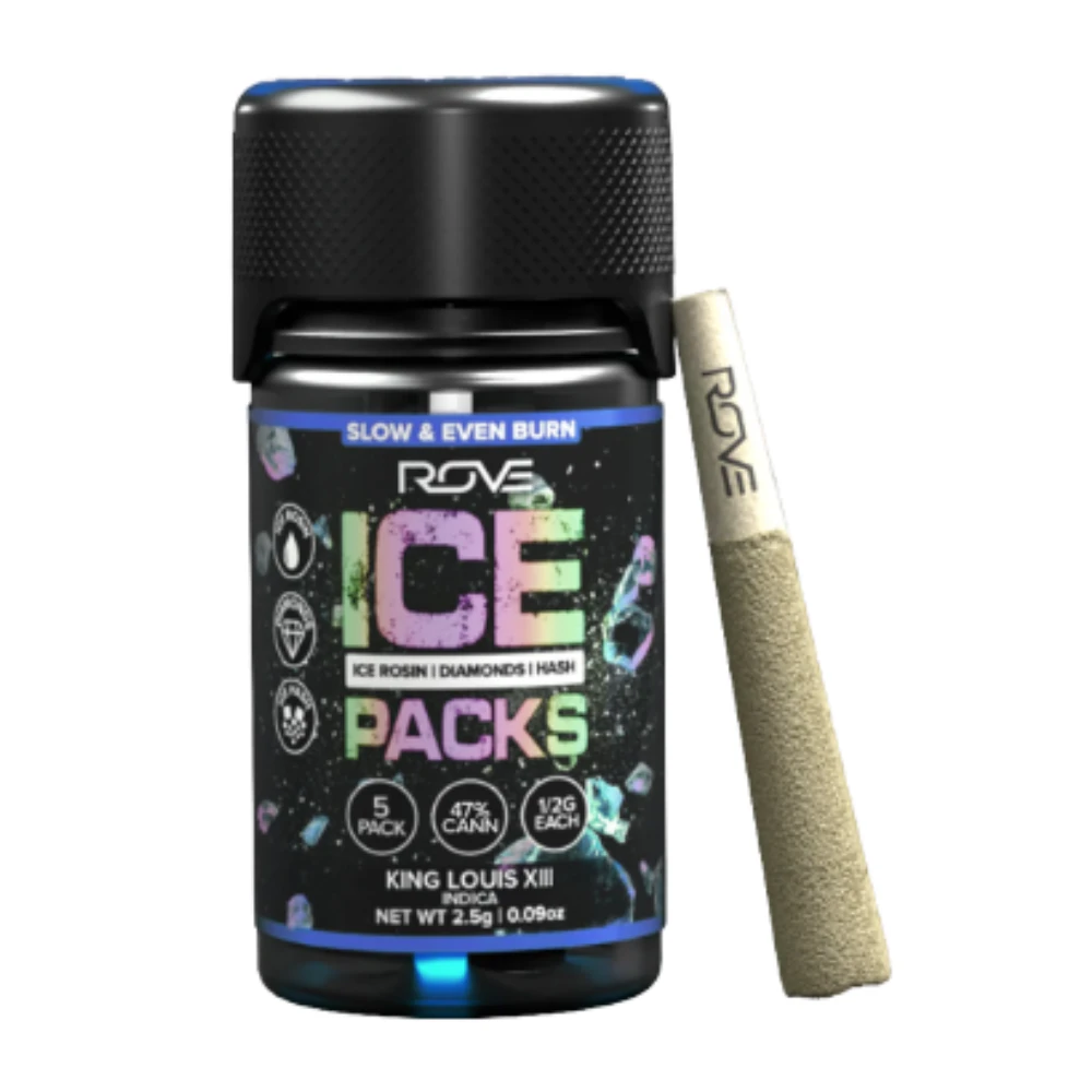 ROVE - 3.6g King Louis XIII Ice Pack Rosin, Diamond & Hash Infused Pre-Roll Pack (.6g - 6 pack) - Rove Main Image
