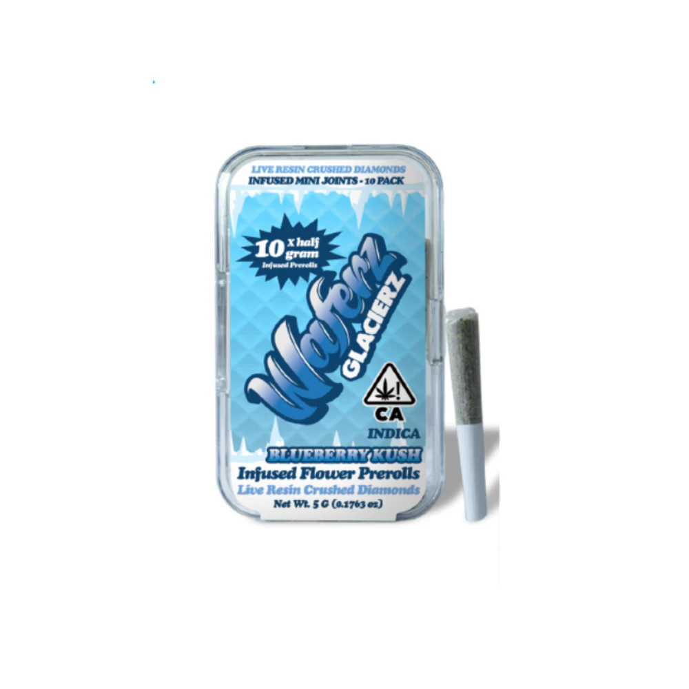 Waferz - 5g Blueberry Kush Infused Pre-Roll Pack (.5g - 10 pack) - Waferz Main Image