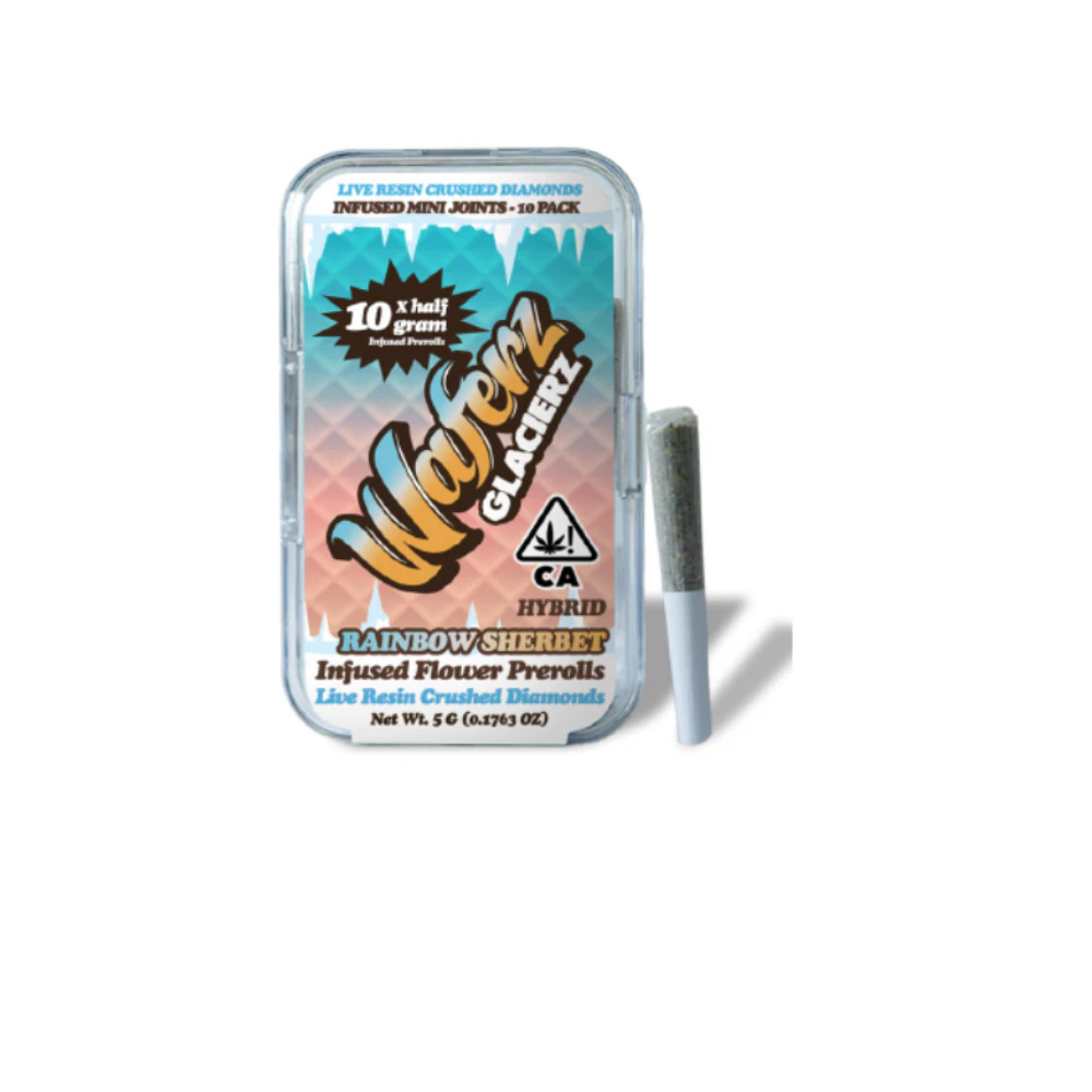 Waferz - 5g Rainbow Sherbet Infused Pre-Roll Pack (.5g - 10 pack) - Waferz Main Image