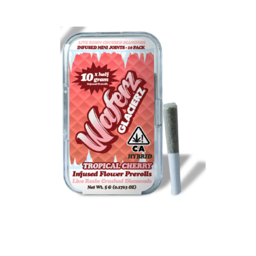 Waferz - 5g Tropical Cherry Infused Pre-Roll Pack (.5g - 10 pack) - Waferz Main Image