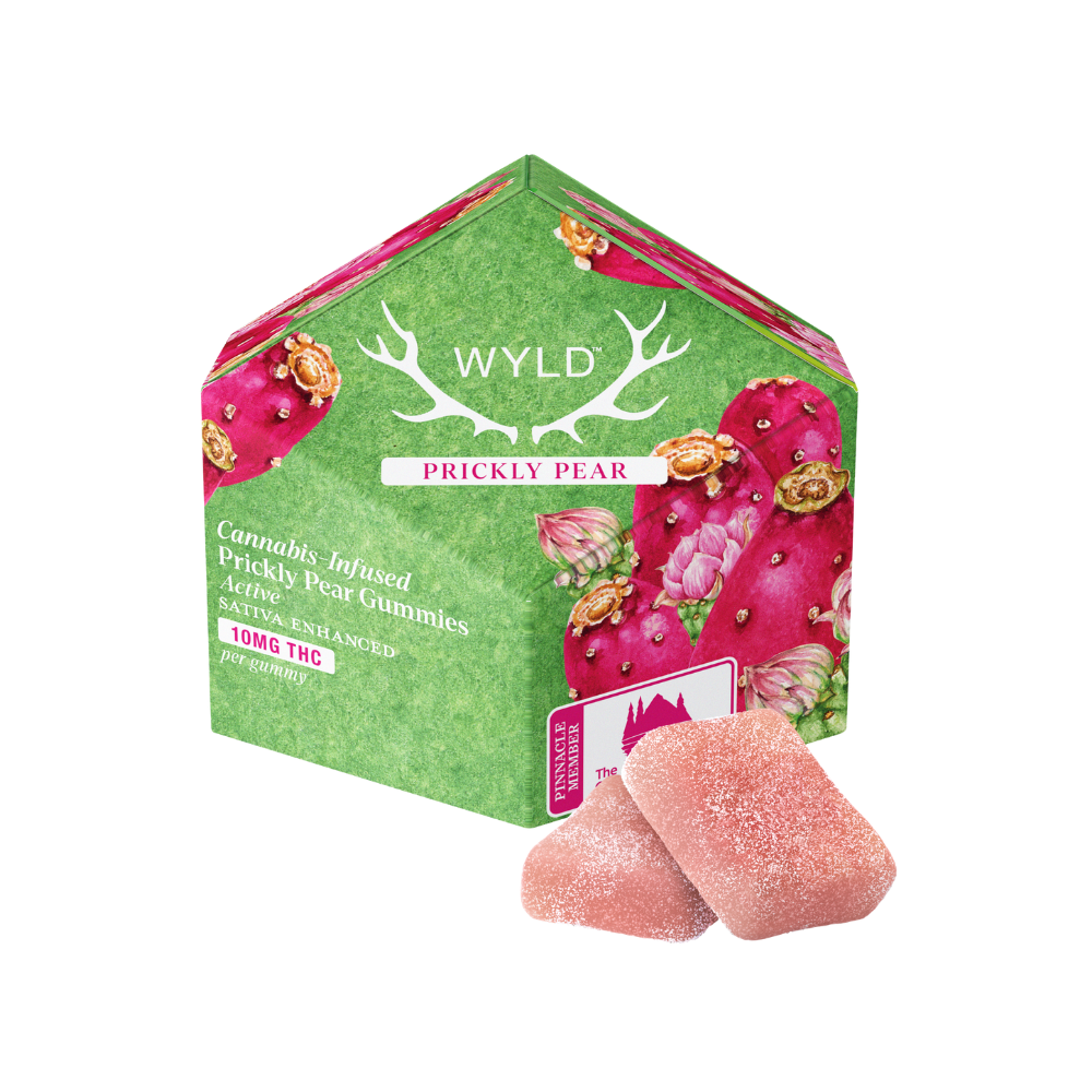 100mg THC Sativa Prickly Pear Gummies (10mg - 10 pack) - WYLD picture