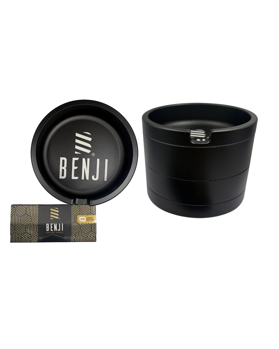 Benji - 4 Tier Grinder & Ash Tray - Black picture