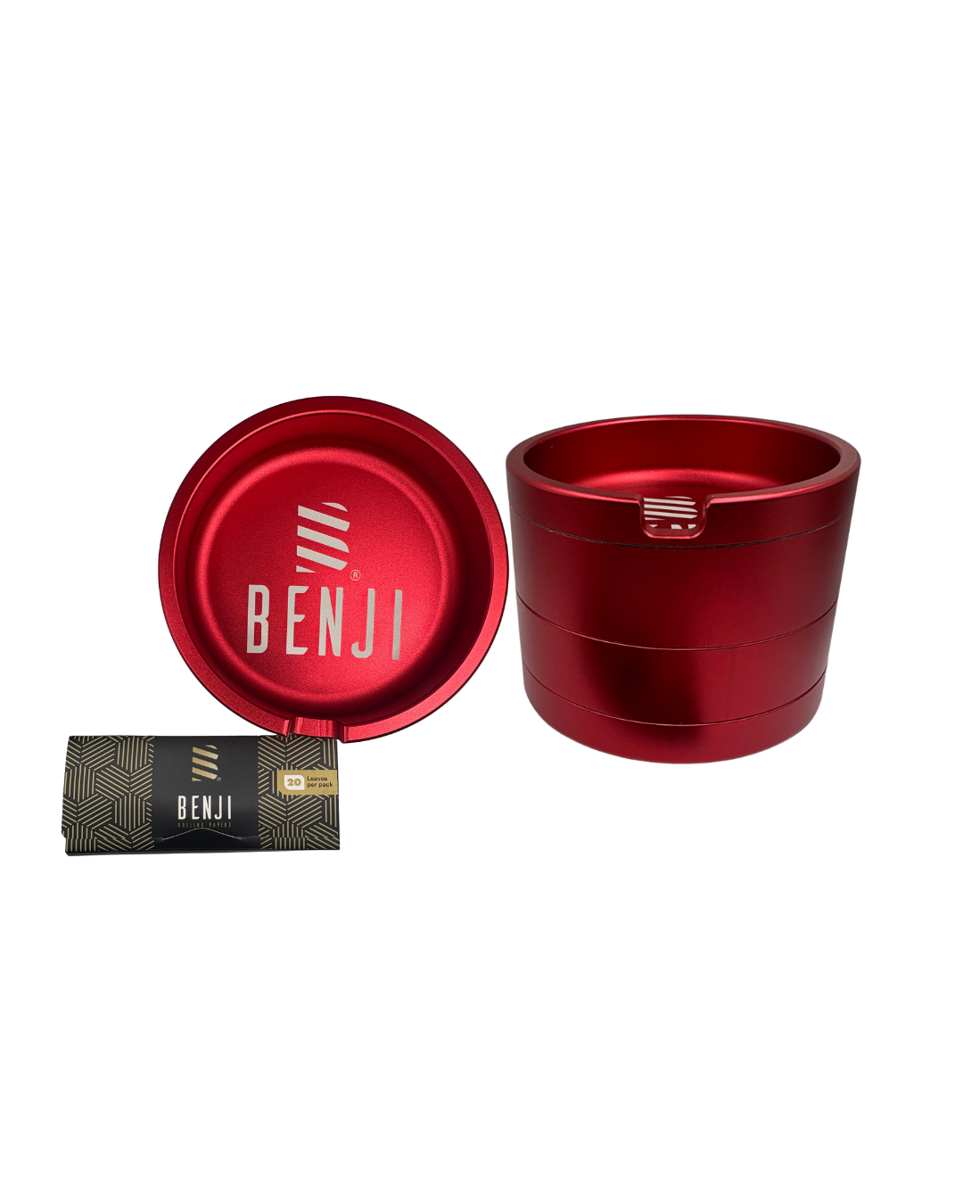 Benji - 4 Tier Grinder & Ash Tray - Red picture