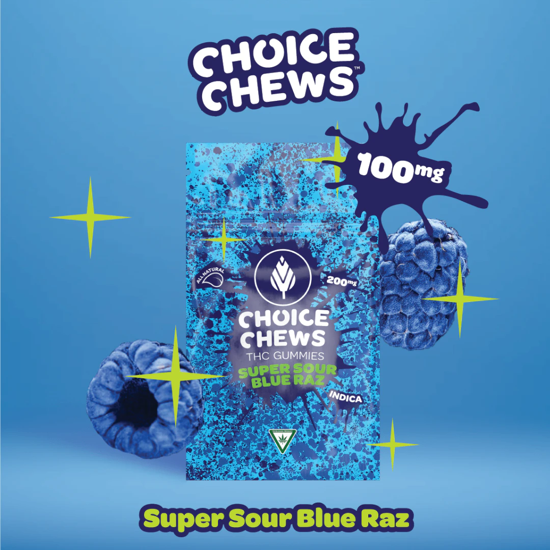 CHOICE - Choice Chews - Super Sour Blue Raz - 100MG Main Image