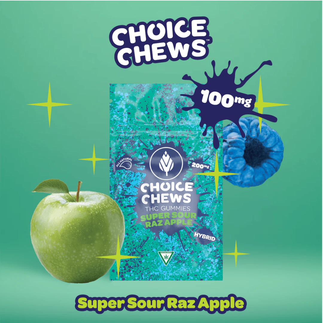 CHOICE - Choice Chews -   Super Sour Raz Apple - 100MG Main Image