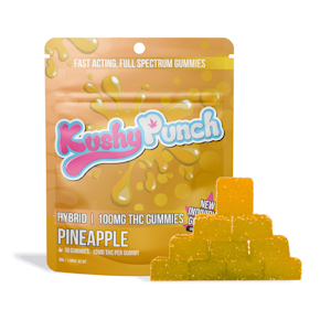 Kushy Punch - 100mg THC Hybrid Pineapple Individual Gummies (10mg - 10 Pack) - Kushy Punch