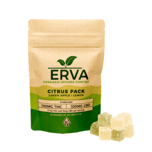 ERVA Gummies - 100mg 1:1 THC CBD - Citrus Stabilized - Gummies (5mg - 20pack) - ERVA