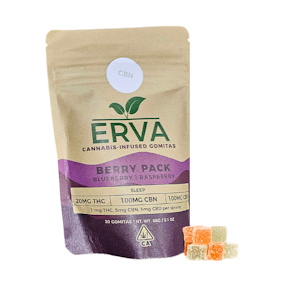 ERVA Gummies - 100mg 1:1 THC:CBN - Sleep - Berry Gummies (5mg - 20pack) - ERVA