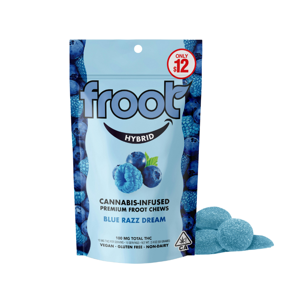 100mg THC Blue Razz Dream Gummies (10mg - 10 pack) - Froot picture