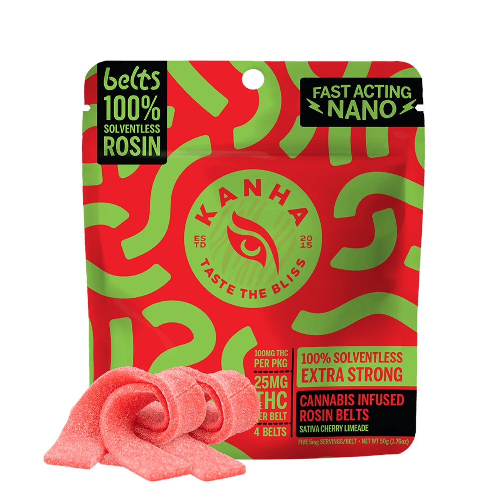 100mg Cherry Limeade Rosin Belts (25mg - 4 pack) - Kanha picture