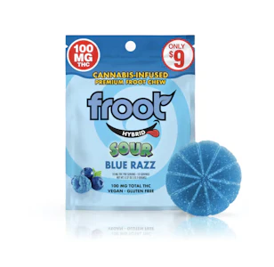 Froot - 100mg THC Sour Blue Razz Gummy - Froot