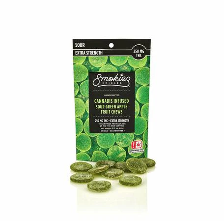 SMOKIEZ - Sour Green Apple (100mg) CBG Fruit Chews Main Image